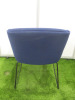2 x Boss Design Kruze Blue Fabric Lounge Chairs with Black Legs. - 5