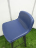 2 x OrangeBox Dark Blue Leather High Stools on Black Legs. - 5