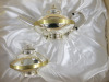 The East India Company Sterling Silver Art Deco Style Tea Pot with Sugar Bowl Hall Marked 925 in Original Wooden Box. Weight 22oz. - 5