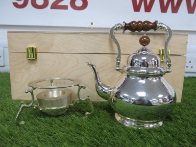The East India Company Silver Plated Samovar in Original Wooden Box.