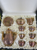 The East India Company Royal Bone China Benjarong 18ct Gold Hand Painted Set in Presentation Case to Include: 1 x Tea Pot, 1 x Milk Jug, 1 x Sugar Bowl with Lid, 6 x Tea Cups & 6 x Saucers.