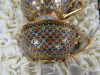The East India Company Royal Bone China Banjarong 18ct Gold Hand Painted Tea Set in Presentation Case to Include: 1 x Tea Pot, 1 x Milk Jug, 1 x Sugar Bowl with Lid, 2 x Cups & 2 x Saucers. - 4