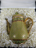 The East India Company Royal Bone China Benjaron 18ct Gold Hand Painted Tea Pot in Presentation Case.