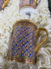 The East India Company Royal Bone China Benjarong 18ct Gold Hand Painted Set Of 4 Mugs with Strainer & Lid in Presentation Box. - 2