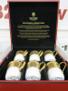 The East India Company Royal Bone China Tong Noon 18ct Gold Hand Painted Set of 6 Mugs in Red Presenation Box.