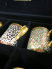 The East India Company Royal Bone China Banjarong 18ct Gold Hand Painted Set of 6 Assorted Mugs in Red Presentation Box. - 4