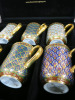 The East India Company Royal Bone China Banjarong 18ct Gold Hand Painted Set of 6 Assorted Mugs in Red Presentation Box. - 2