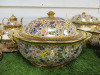 82 x Pieces of The East India Company Royal Bone China Banjarong 18ct Gold Hand Painted Crockery to Include: 1 x Large Coffee Pot, 2 x Tea Pots, 2 x Small Coffee Pots, 4 x Milk Jugs, 4 x Sugar Bowls with Lids, 2 x Large Dishes with Lids, 2 x Large Bowls, - 10