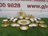 29 x Pieces of The East India Company Royal Bone China Toon Noon 18ct Gold Hand Painted Crockery to Include: 1 x Coffee Pot, 1 x Tea Pot, 8 x Tea Cups, 8 x Saucers, 6 x Small Cups, 1 x Mug with Strainer & Lid, 2 x Sugar Bowls with 1 Lid & 1 x Tray.
