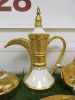 29 x Pieces of The East India Company Royal Bone China Toon Noon 18ct Gold Hand Painted Crockery to Include: 1 x Coffee Pot, 1 x Tea Pot, 8 x Tea Cups, 8 x Saucers, 6 x Small Cups, 1 x Mug with Strainer & Lid, 2 x Sugar Bowls with 1 Lid & 1 x Tray. - 2