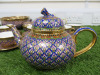 18 x Pieces of The East India Company Royal Bone China Benjarong 18ct Gold Hand Painted Crockery to Include: 1 x Tea Pot, 1 x Milk Jug, 1 x Sugar Bowl with Lid, 1 x Large Bowl, 7 x Tea Cups & 7 x Saucers. - 3