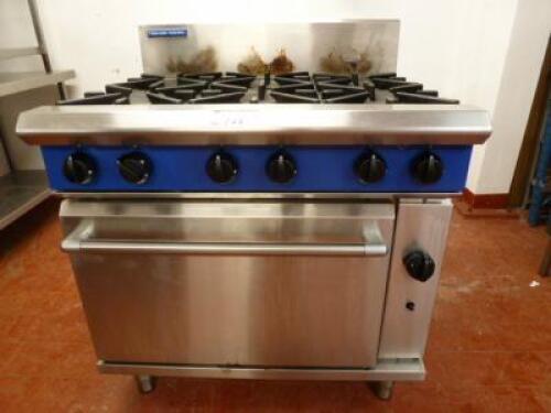 Blue Seal 6 Ring Gas Range with Oven. Size (W) 90cm.