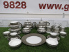 25 x Pieces of The East India Company Royal Bone China Toon Noon 18ct Gold Hand Painted Crockery to Include: 2 x Tea Pot, 6 x Milk Jugs, 4 x Sugar Bowls with 2 Lids, 3 x Tea Cups & 3 x Saucers, 4 x Coffee Cups, 2 x Saucers & 1 x Plate.
