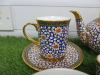12 x Pieces of The East India Company Royal Bone China Benjarong 18ct Gold Hand Painted Crockery to Include: 1 x Tea Pot, 1 x Milk Jug, 1 x Sugar Bowl with Lid, 3 x Tea Cups & 3 x Saucers & 1 x Mug with Saucer & 1 x Small Cup. . - 3