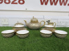 15 x Pieces of The East India Company Royal Bone China Benjarong 18ct Gold Hand Painted Crockery to Include: 1 x Tea Pot, 1 x Milk Jug, 1 x Sugar Bowl with Lid, 3 x Tea Cups & 3 x Saucers & 1 x Mug with Saucer & 1 x Small Cup. .