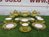24 x Pieces of The East India Company Royal Bone China Benjarong 18ct Gold Hand Painted Crockery to Include: 3 x Tea Pots with 2 Lids, 2 x Sugar Bowls with 1 Lid, 3 x Tea Cups, 3 x Saucers, 3 x Coffee Cups, 1 x Saucer, 1 x Tray, 8 x Plates & 12 x Cake For