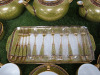 24 x Pieces of The East India Company Royal Bone China Benjarong 18ct Gold Hand Painted Crockery to Include: 3 x Tea Pots with 2 Lids, 2 x Sugar Bowls with 1 Lid, 3 x Tea Cups, 3 x Saucers, 3 x Coffee Cups, 1 x Saucer, 1 x Tray, 8 x Plates & 12 x Cake For - 3