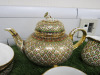 15 x Pieces of The East India Company Royal Bone China Benjarong 18ct Gold Hand Painted Crockery to Include: 1 x Tea Pot, 1 x Milk Jug, 7 x Tea Cups & 6 x Saucers. - 2
