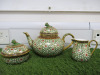 3 x Pieces of The East India Company Royal Bone China Benjarong 18ct Gold Hand Painted Crockery to Include: 1 x Tea Pot, 1 x Sugar Bowl with Lid & 1 x Milk Jug.