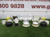 43 x Pieces of Halycon Days English Fine Bone China Crockery to Include: 9 x Assorted Tea For One Tea Sets, 6 x Assorted Tea Pots, 1 x Milk Jug, 1 x Sugar Bowl, 12 x Assorted Tea Cups & 12 x Assorted Saucers, 2 x Coaster Sets.