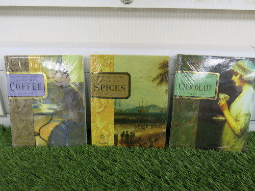 150 x New/Packaged The East India Company Books to Include: 50 x Book of Spices, 50 x Book of Chocolate & 50 x Book of Coffee by Antony Wild.