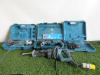 4 x Assorted Makita 110V Hand Tools to Include: 1 x Hammer Drill, Model HR2630, 1 x Reciprocating Saw, Model JR3050T, 1 x 115mm Grinder, Model GA4530R & 1 x Jig Saw, Model 4350FCT. Comes with 3 x Carry Cases.