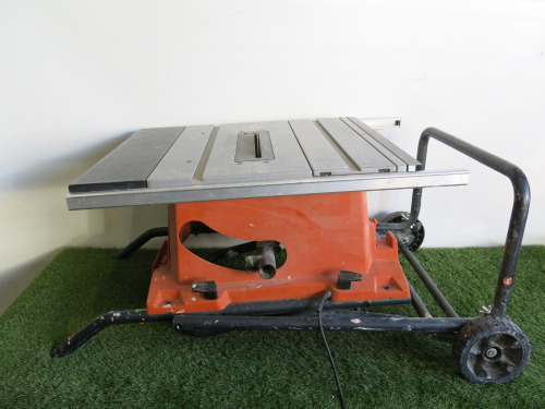 Evolution Portable Table Saw, Model R255 PTS. NOTE: missing blade guard.
