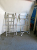 Approx 125 Assorted Pieces of Large Aluminium Scaffold Tower Component Parts to Include: 77 x Assorted Length Brace Bars, 32 x Stabiliser Legs, 9 x Frames, 3 x Stand Platforms & 4 x Trapdoor Platforms. - 23