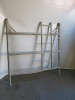 Approx 125 Assorted Pieces of Large Aluminium Scaffold Tower Component Parts to Include: 77 x Assorted Length Brace Bars, 32 x Stabiliser Legs, 9 x Frames, 3 x Stand Platforms & 4 x Trapdoor Platforms. - 26