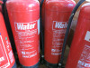 Quantity of Fire Extinguishers & Site Fire Extinguisher Stands to Include: 4 x Commander 9kg Powder Fire Extinguishers, 4 x Sentinel 9Lt Water Fire Extinguishers, 1 x Sentinel Foam 9Lt Fire Extinguisher, 9 x Mobile Double Fire Extinguisher Trolleys with 3 - 3