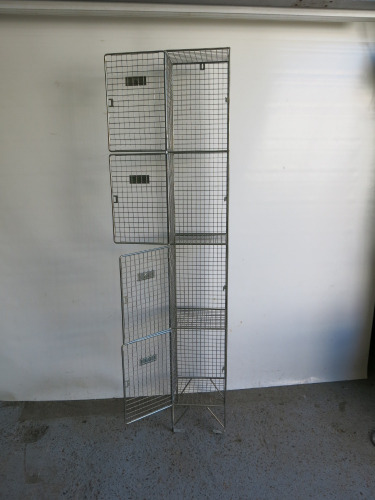 4 Door Wire Mesh Locker, Size H200 x W30 x D30cm.