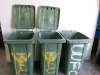 4 x Large Green Wheelie Bins. NOTE: 1 missing lid. - 3
