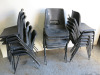 17 x Black Plastic Stacking Chairs. - 3