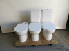 3 x Toilets in White. Comes with 2 Cisterns.
