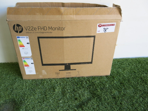 HP V22e FHD Monitor. Comes in Original Box with Power Supply.