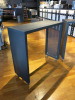 2 x Mobile Dark Grey Metal Mesh Console Tables. Size H95cm x W100cm x D40cm. - 2