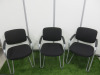 5 x Connection Havana Medium Back, Black Fabric Chairs, with Chrome Legs.