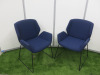 2 x Boss Design Kruze Blue Fabric Lounge Chairs with Black Legs.