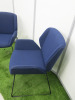 2 x Boss Design Kruze Blue Fabric Lounge Chairs with Black Legs. - 2