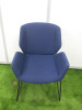 2 x Boss Design Kruze Blue Fabric Lounge Chairs with Black Legs. - 3