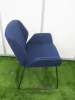 2 x Boss Design Kruze Blue Fabric Lounge Chairs with Black Legs. - 4