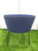 2 x Boss Design Kruze Blue Fabric Lounge Chairs with Black Legs. - 5