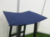 2 x OrangeBox NL-JAY-01 Dark Blue Fabric Backless High Stools on Black Legs. - 3