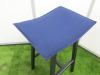 2 x OrangeBox NL-JAY-01 Dark Blue Fabric Backless High Stools on Black Legs. - 4