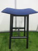 2 x OrangeBox NL-JAY-01 Dark Blue Fabric Backless High Stools on Black Legs. - 5
