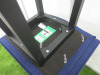 2 x OrangeBox NL-JAY-01 Dark Blue Fabric Backless High Stools on Black Legs. - 6