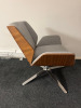 Boss Design Kruze Low Back KRU12 Swivel Armchair in Grey Fabric, with Wooden Back & Chrome Legs. - 2