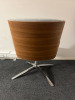 Boss Design Kruze Low Back KRU12 Swivel Armchair in Grey Fabric, with Wooden Back & Chrome Legs. - 3