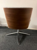 Boss Design Kruze Low Back KRU12 Swivel Armchair in Grey Fabric, with Wooden Back & Chrome Legs. - 3