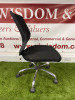 Black Swivel Office Chair with Fabric Seat, Mesh Back, & Chrome Legs. - 2
